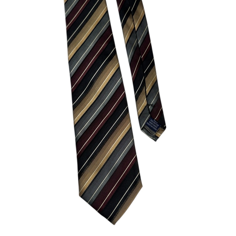 Croft Barrow Mens Tie Striped Quiet Luxury Old Money Formal Career Brown